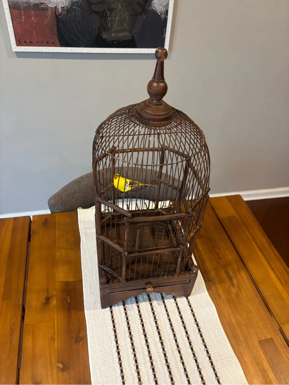Late 19th-Century Wooden Birdcage